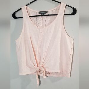 Primark size 6 blush crop lace back top